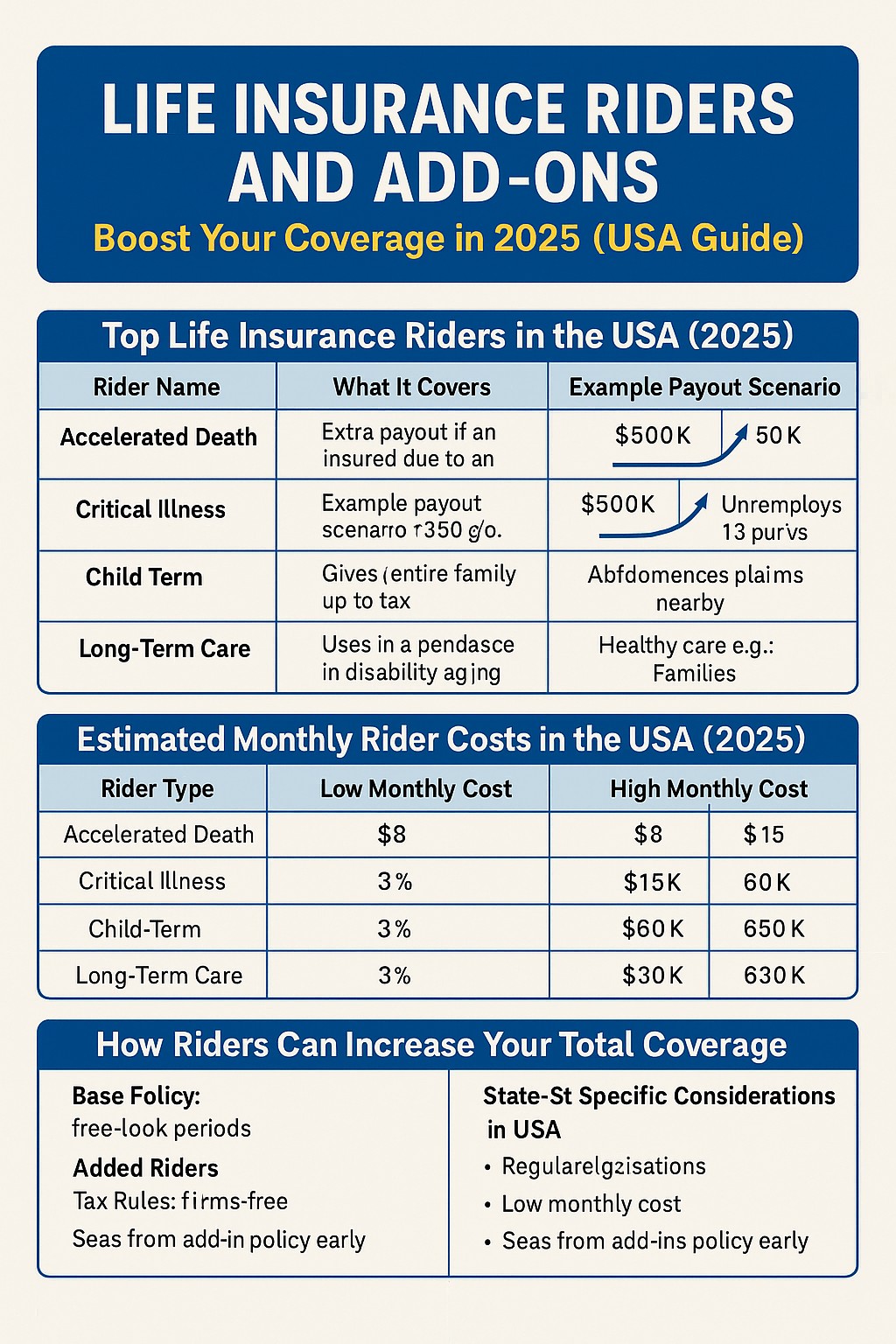 Life Insurance Riders Overview Infographic